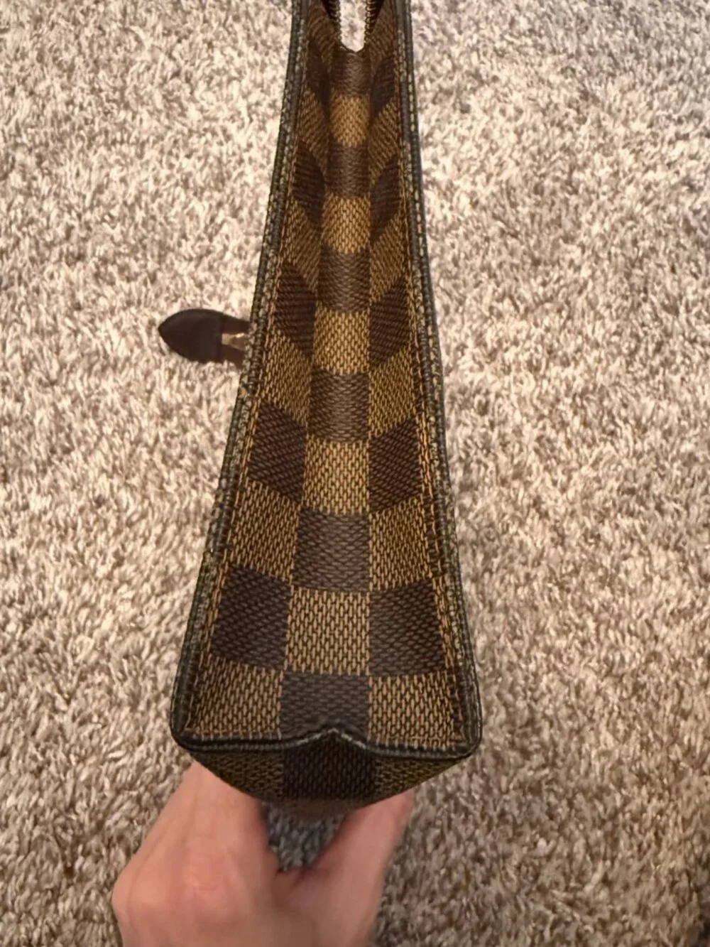 Louis Vuitton Damier Ebene Toiletry Pouch 26 - Red Lining & Brown Insert